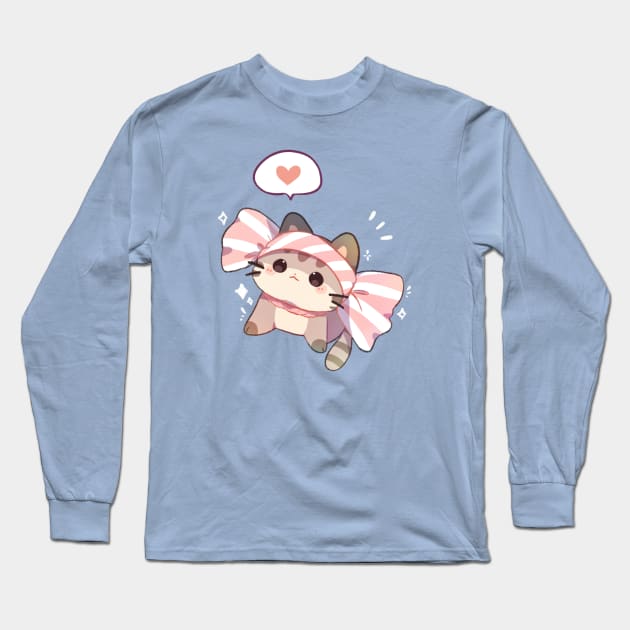 Ribbon Kitty Long Sleeve T-Shirt by Cremechii